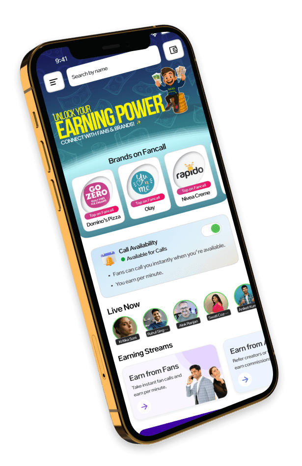 Fancall creator wallet screen