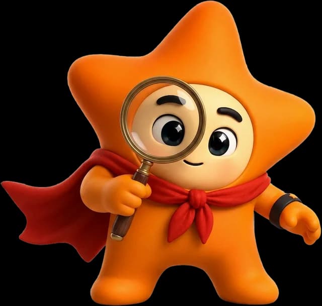 The Fancall mascot searching with a magnifying glass