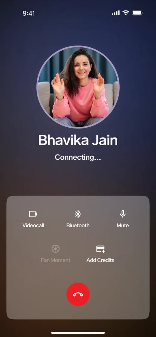 Fancall app: audio call connecting